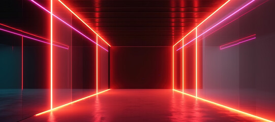 Fototapeta premium room with neon light 8