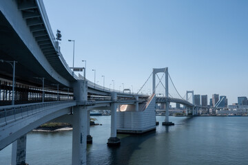 レインボーブリッジと東京の町並み