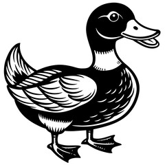 A duck isolated on white background logo icon vector illustration.