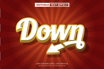 Down text effect, editable text template