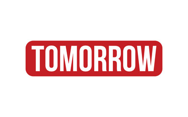 Tomorrow Stamp. Red Tomorrow Rubber grunge Stamp