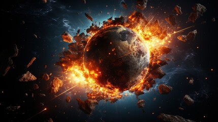 A Rogue Asteroid Collides for Massive Destruction