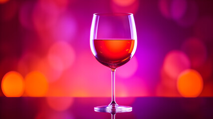 A beautiful crystal red wine glass 3D scene material
