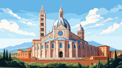 The Cathedral of the medieval city of Siena in Tusc - obrazy, fototapety, plakaty