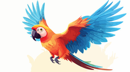 The illustrated parrot exudes excitement with vibra