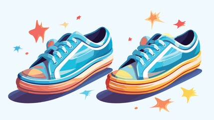 The new shoes blink vector 2d flat cartoon vactor illustration - obrazy, fototapety, plakaty