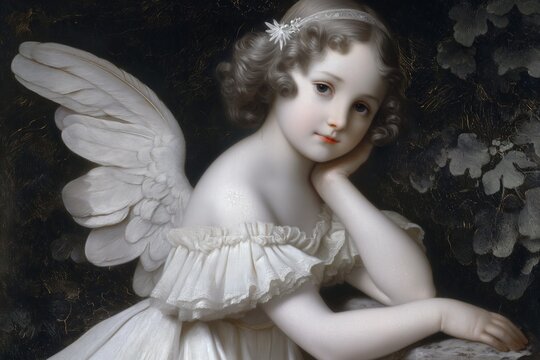 Little victorian angel with wings