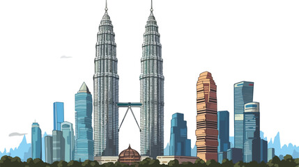 The Petronas Twin Towers Malaysia are the worlds ta - obrazy, fototapety, plakaty