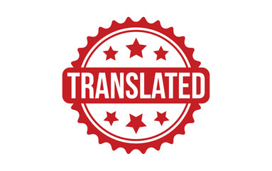 Translated Stamp. Red Translated Rubber grunge Stamp