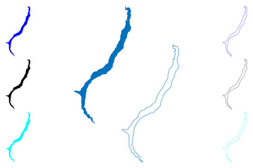 Lake Adams (Canada, North America, British Columbia) map vector illustration, scribble sketch map