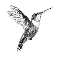 Fototapeta premium Dramatic Light Hummingbird Hyperrealistic Drawing