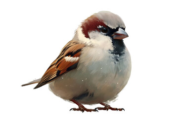 Chubby Male Sparrow Cartoon