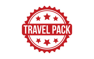 Travel Pack Stamp. Red Travel Pack Rubber grunge Stamp