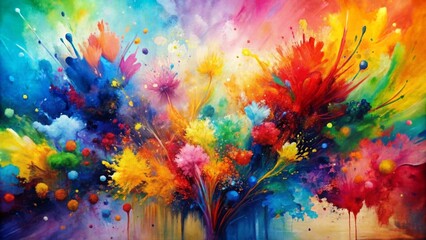 Obraz na płótnie Canvas Colorful paint splashes on white background