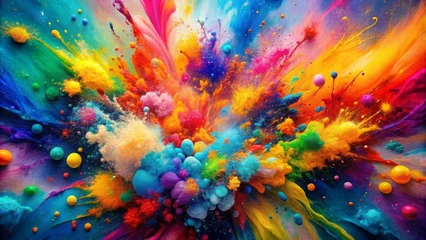 Fototapeten Colorful paint splashes on white background © MrMachyH