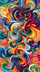 Obraz premium Vibrant Abstract Swirls Painting