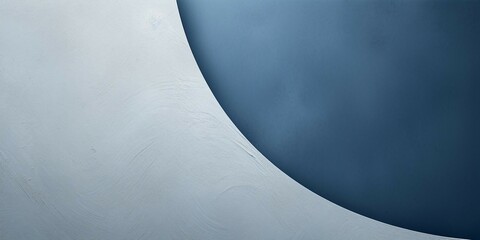 青い背景にグランジ質感の白いカーブがある抽象的で立体的な横長テンプレート - obrazy, fototapety, plakaty