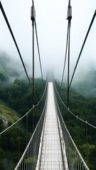 The bridge over the abyss in the fog.