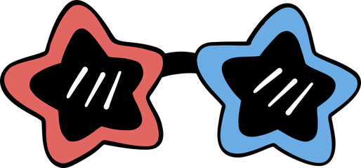 Retro Groovy 4th of July glasses Independence day festive cartoon doodle drawing