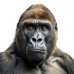 Obraz premium Portrait of gorilla isolated on transparent background