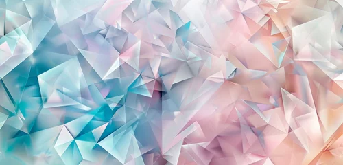 Foto op Canvas **: Pastel triangles arranged in an intricate dance, forming a stylish and calming abstract design for a modern wallpaper. © muhammad