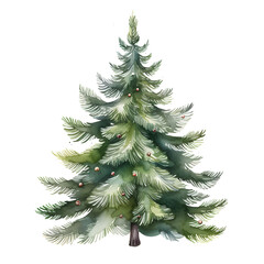 Obraz premium christmas tree watercolor style, illustration.