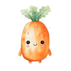 Obraz premium cute carrot in easter day watercolor style, illustration.