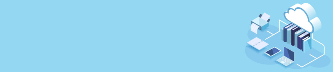 isometric illustration of cloud computing concept 