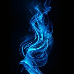 Obraz premium Abstract blue fire on black background
