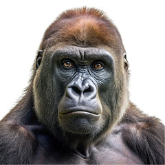 Obraz premium Portrait of gorilla isolated on transparent background