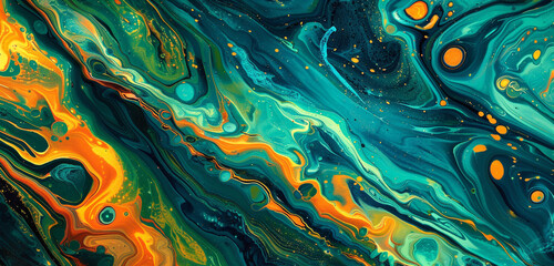  Waves of liquid marbling craft a captivating abstract.