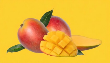Island Elegance: Mangoes Against Yellow Hue