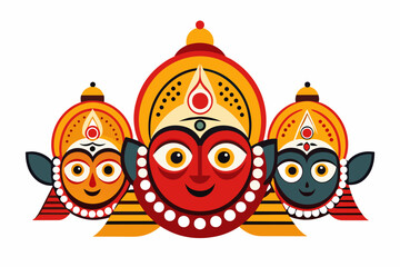 three face Jagannathan rath yatra round Jagannathan 