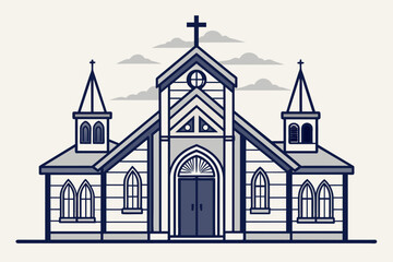 Iglesias an art lineal sin tent Detaille vector 