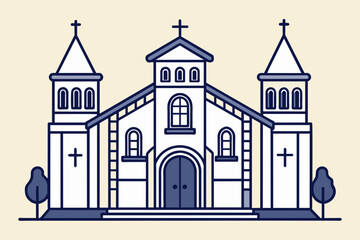 Fototapeta premium Iglesias an art lineal sin tent Detaille vector 