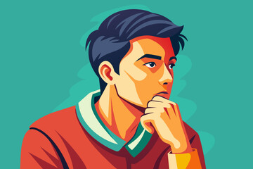 A person in a thoughtful pose with their hand