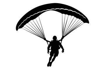 paraglider-black-silhouette-on-white-background