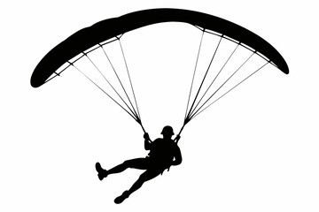 paraglider-black-silhouette-on-white-background
