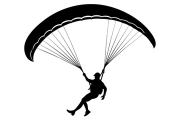 paraglider-black-silhouette-on-white-background
