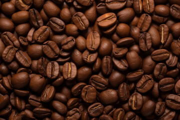 Obraz premium Background texture of coffee beans
