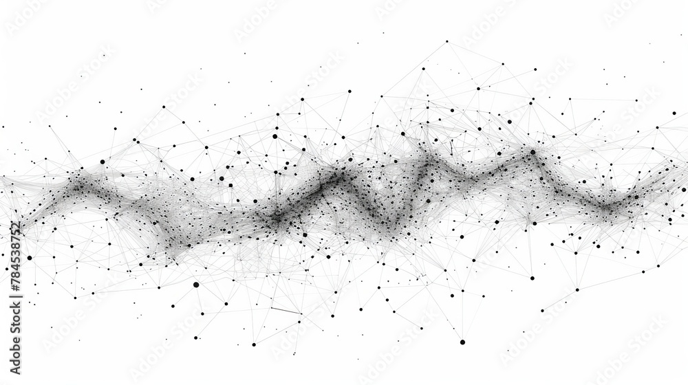 Poster Connecting dots and lines abstract background. Modern illustration.