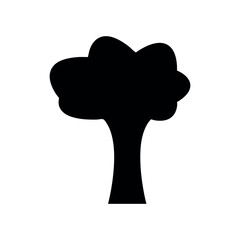 Tree Fill Icon Symbol Vector. Black Glyph Tree Icon