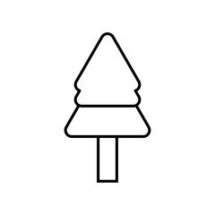 Tree Lineal Icon Symbol Vector. Black Outline Tree Icon