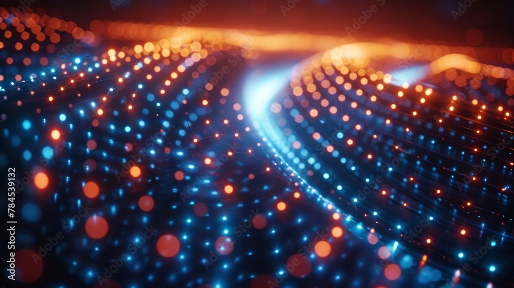 Poster Dotted circle of technology on an abstract futuristic background