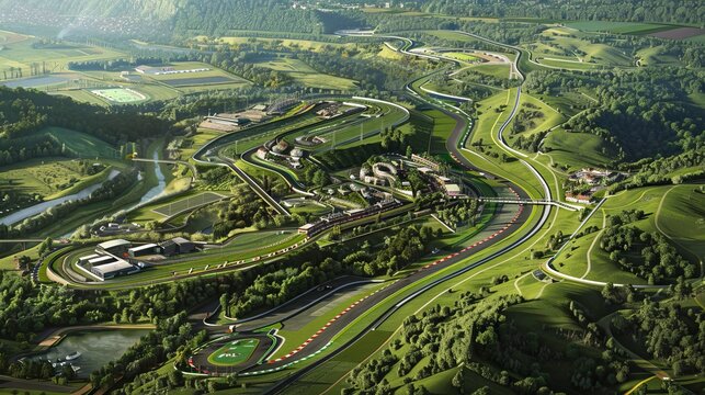 The Hungaroring Track Map is styled for poster wall art, presenting the circuit layout in a decorative form suitable for fans and enthusiasts