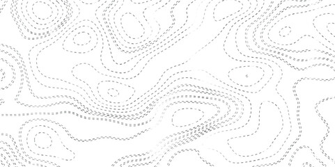 Gray topographic line contour map background, geographic grid map, Terrain topography. Dark seamless design. Ravishing isolines pattern. Vector illustration.