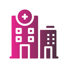 hospital flat gradient icon