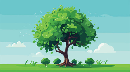 Tree design over green background vector illustration