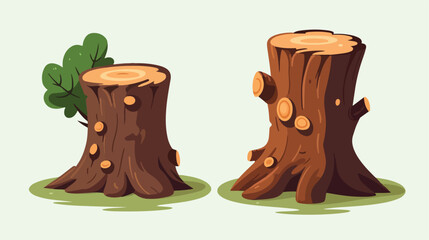 Tree trunk icon vector illustration logo design 2d - obrazy, fototapety, plakaty