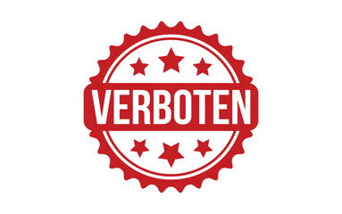 Verboten Stamp. Red Verboten Rubber grunge Stamp